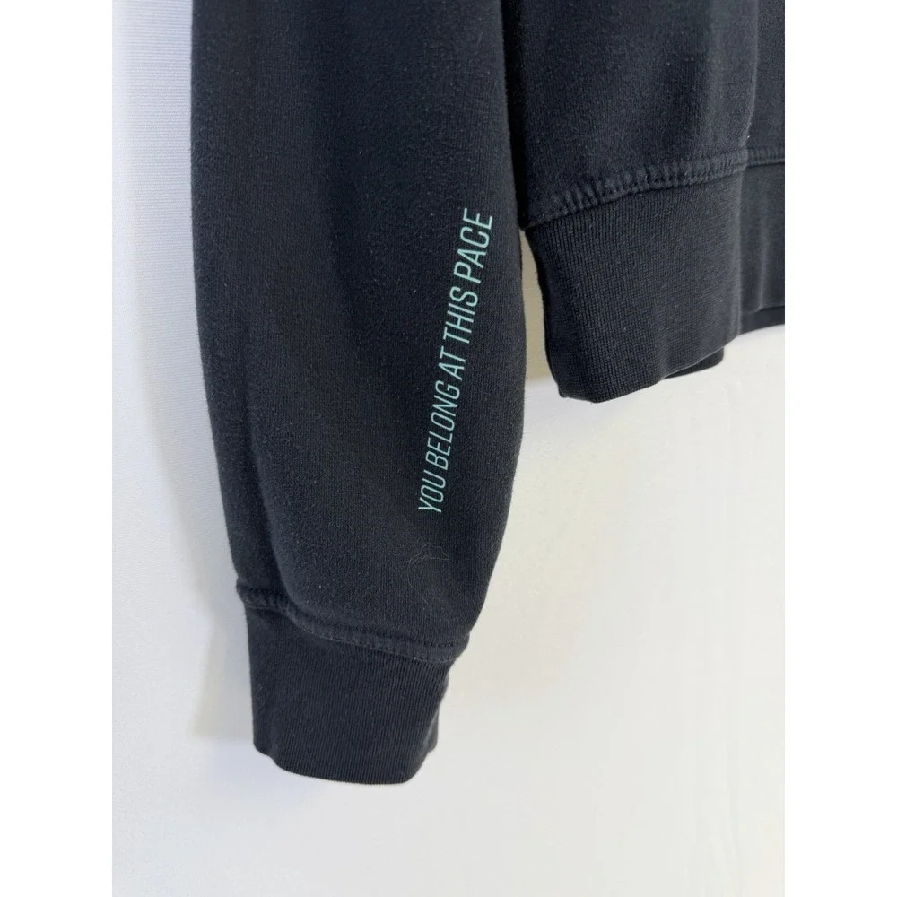 VTG Nike‎ Sweatshirt Womens M Black Long Sleeve Center Swoosh Graphic Back Crew